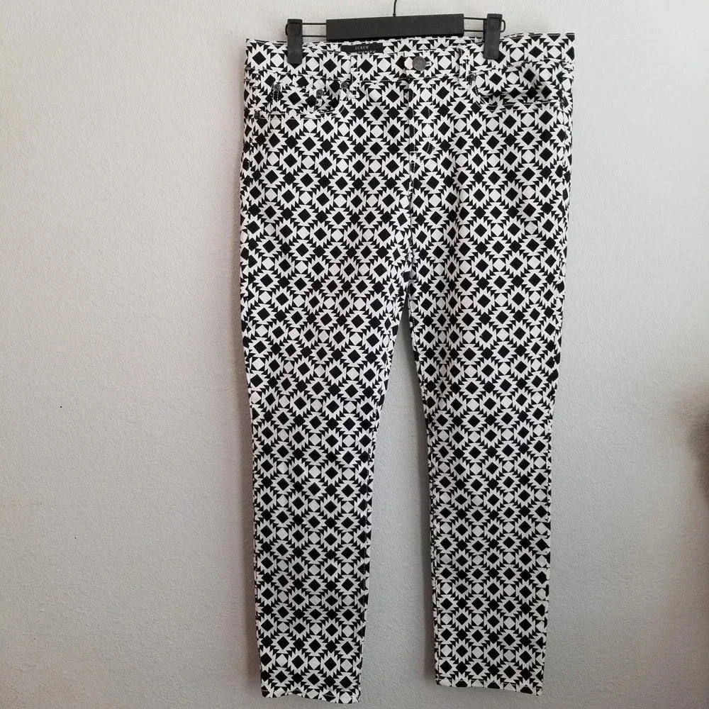 J.CREW Straight Jeans Women's Size 32 Multicolor Cotton Geometric Comfort Pocket